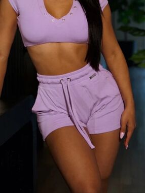 Bombshell🪻Sportswear Rib Snap Pocket Shorts